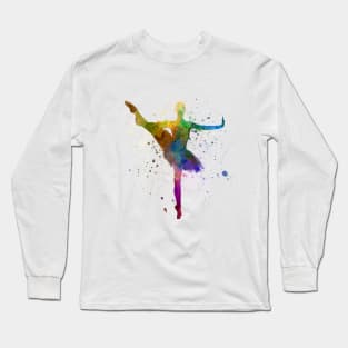 Classical ballet girl in watercolor Long Sleeve T-Shirt